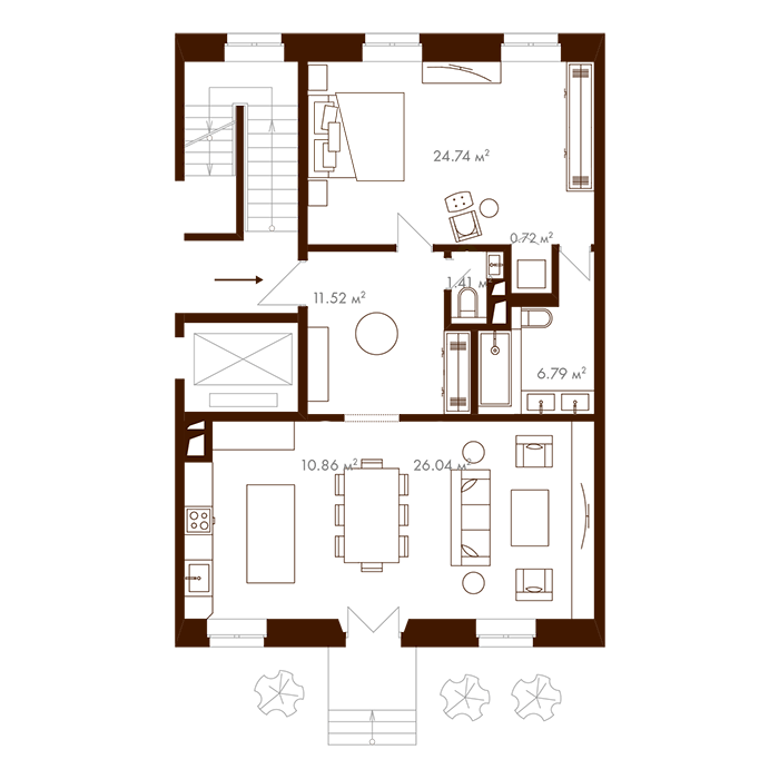 КВАРТИРЫ С 1 СПАЛЬНЕЙ