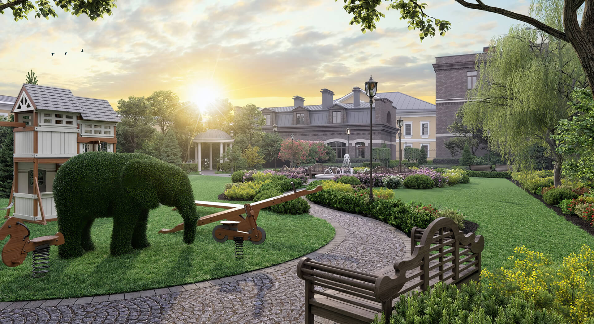 Благоустройство двора от застройщика